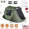 3-4 Person Pop Up Tent Automatic Setup Camping Tent Waterproof Instant Setup Tent with 2 Mosquito Net Windows Carrying Bag for Hiking Climbing Adventu
