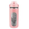 64Oz Glass Water Bottle Sports Water Bottle Motivational Water Bottle Water Intake Tracker Bottle with Straw Time Marker Silicone Sleeve Handle for Gy
