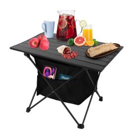 Foldable Camping Table With Storage Basket Rustproof Portable Aluminum Alloy Roll-Up Camping Table With Carrying Bag For Camping Hiking BBQ Picnic Fis (Option: CampingTableM)