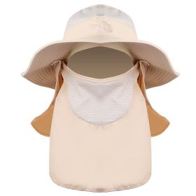 Fishing Bucket Hat Wide Brim Breathable Unisex Hat Sunlight-proof Removable Neck Face Fishing Cap For Fishing Hiking Traveling (Option: FishingBucketHatBeige)