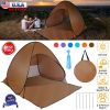 Pop Up Beach Tent Sun Shade Shelter Anti-UV Automatic Waterproof Tent Canopy for 2/3 Man w/ Net Window Storage Bag for Outdoor Beach Camping Fishing P